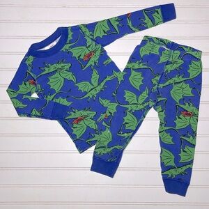 HANNA ANDERSSON 100% Organic Cotton Fire Breathing Dragon Pajama Set